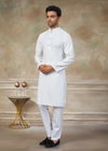 White Color Plain Cotton Kurta With Pajama Suppliers In India